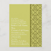 Invitation Elegant Lime Mariage damassé (Devant)