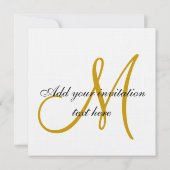 Invitation Elegant Linen Monogram Wedding Gold (Dos)