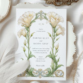 Invitation Elégant Lisianthus Art Nouveau Mariage