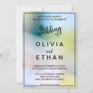 Invitation Élégant livre vert lumière Mariage Invitati