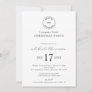 Invitation Élégant Logo Société Noël fête