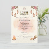 Invitation Elegant Lohri Invitation- Pastel, Minimalistic (Debout devant)