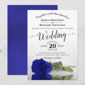 Invitation Élégant long Stemmed Royal Rose Mariage (Devant / Derrière)