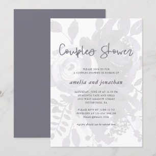 Invitation Elégant look Vintage Couples Floral Douche