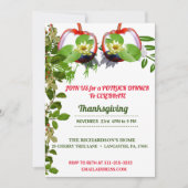 Invitation Élégant Lotus Blanc Citrouilles Dîner Thanksgiving (Devant)