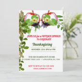 Invitation Élégant Lotus Blanc Citrouilles Dîner Thanksgiving (Debout devant)