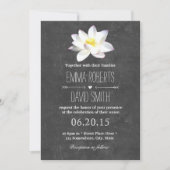 Invitation Élégant Lotus Floral Rustic Chalkboard Mariage (Devant)