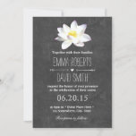 Invitation Élégant Lotus Floral Rustic Chalkboard Mariage<br><div class="desc">Elégant Lotus Flower Chalkboard Invitations de mariage.</div>