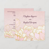 Invitation Élégant Lotus Pink Indian Mariage damassé (Devant / Derrière)