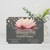 Invitation Élégant Lotus String Lights Dots Retraite Party (Debout devant)