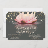 Invitation Élégant Lotus String Lights Dots Retraite Party (Devant)