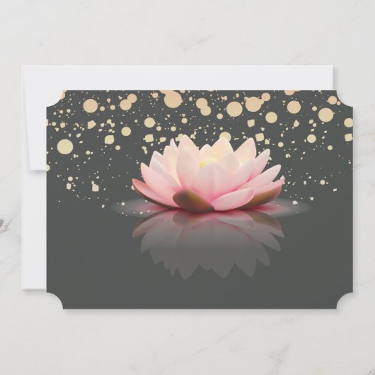 Invitation Élégant Lotus String Lights Dots Retraite Party (Dos)