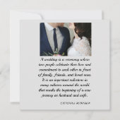 Invitation Elegant Love Heart Photo Mariage (Dos)