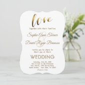 Invitation Elégant Love Typographie Gold Foil Mariage Inviter (Debout devant)