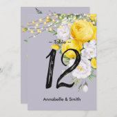 Invitation Élégant Lumières rustiques Jaune Floral numéro de (Devant / Derrière)