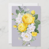 Invitation Élégant lumières rustiques mariage floral jaune (Dos)