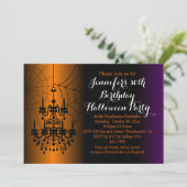 Invitation Elégant lustre Anniversaire fête d'Halloween (Debout devant)