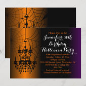 Invitation Elégant lustre Anniversaire fête d'Halloween (Devant / Derrière)