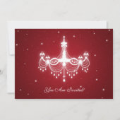 Invitation Élégant lustre de la Saint-Sylvestre Rouge (Dos)