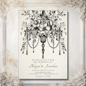 Invitation Élégant lustre floral tout en un Mariage