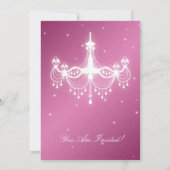 Invitation Élégant lustre rose pour la fête des diplômés (Dos)