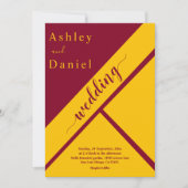 Invitation Elégant Luxe Bourgogne Et Mariage doré Or (Devant)