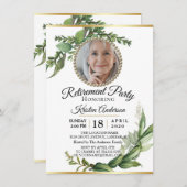 Invitation Elégant Luxe Eucalyptus Retraite Party (Devant / Derrière)