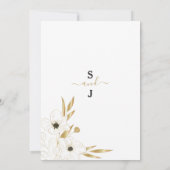 Invitation Élégant luxe noir blanc or mariage (Dos)