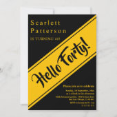 Invitation Elégant Luxe Noir Et Or Chic 40e Anniversaire (Devant)