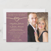 Invitation Elégant Luxe Purple Gold Confetti Mariage Photo (Devant)