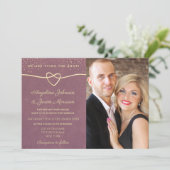 Invitation Elégant Luxe Purple Gold Confetti Mariage Photo (Debout devant)