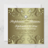 Invitation Elégant Luxe Vintage Victorian Gold Mariage (Devant)