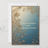 Invitation Elegant Luxurious Green Gold Florals Vines Wedding (Dos)