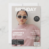 Invitation Elegant Luxury Magazine Photo 37e anniversaire (Devant)