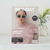 Invitation Elegant Luxury Magazine Photo 38e anniversaire (Debout devant)