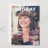 Invitation Elegant Luxury Magazine Photo 46e anniversaire (Devant)