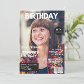 Invitation Elegant Luxury Magazine Photo 66e anniversaire (Debout devant)