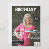 Invitation Elegant Luxury Magazine Photo 81e anniversaire (Devant)