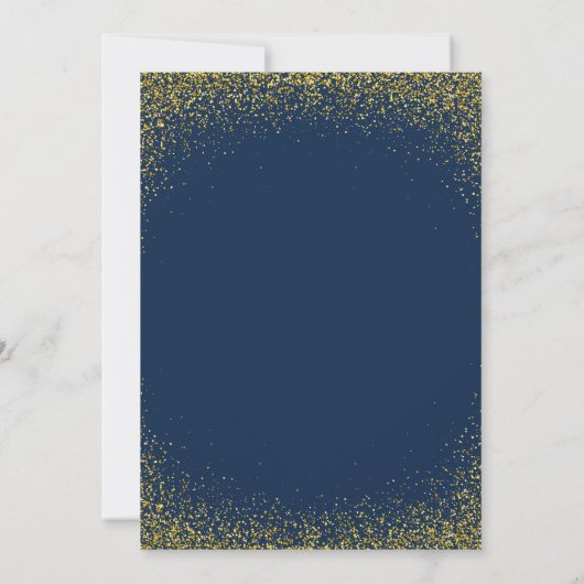 Invitation Elegant Luxury Navy Gold Parties scintillant 42e a (Dos)