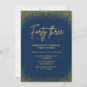 Invitation Elegant Luxury Navy Gold Parties scintillant 43e a (Devant)