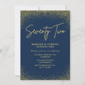 Invitation Elegant Luxury Navy Gold Parties scintillant 72e a (Devant)
