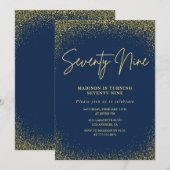 Invitation Elegant Luxury Navy Gold Parties scintillant 79e a (Devant / Derrière)