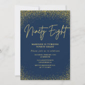 Invitation Elégant Luxury Navy Gold Parties scintillant 98e a (Devant)