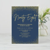 Invitation Elégant Luxury Navy Gold Parties scintillant 98e a (Debout devant)