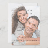 Invitation Elégant Luxury Vellum 2 Photo Black White Mariage (Devant)