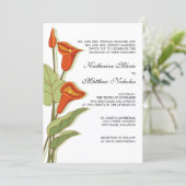 Invitation Élégant Lys Calla Orange Mariage (Debout devant)