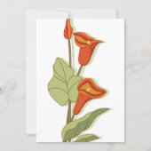 Invitation Élégant Lys Calla Orange Mariage (Dos)