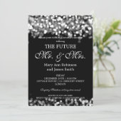 Invitation Élégant M. Mme Couples Douche Lumières Argent (Debout devant)