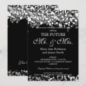 Invitation Élégant M. Mme Couples Douche Lumières Argent (Devant / Derrière)
