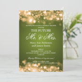 Invitation Élégant M. Mme Couples Shower Gold Sparkle Lights (Debout devant)